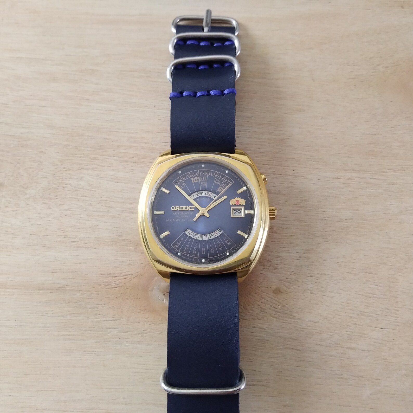 vintage orient perpetual calendar automatic watch