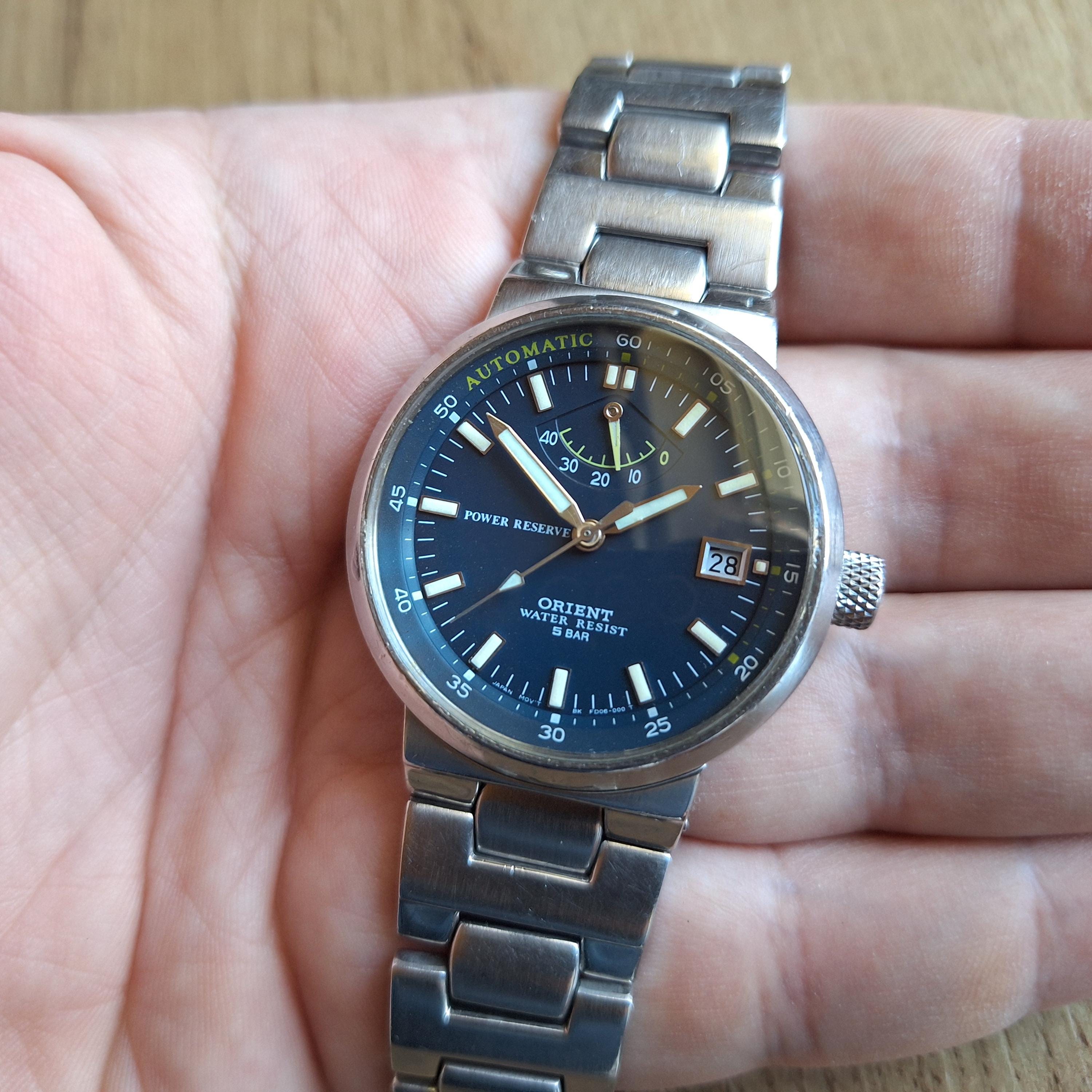 Vintage Orient Power Reserve Automatic Watch - Blue Dial, Japan