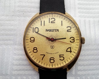 Raketa ROCKET watch, classic wristwatch, Original mens wrist watch, USSR watch