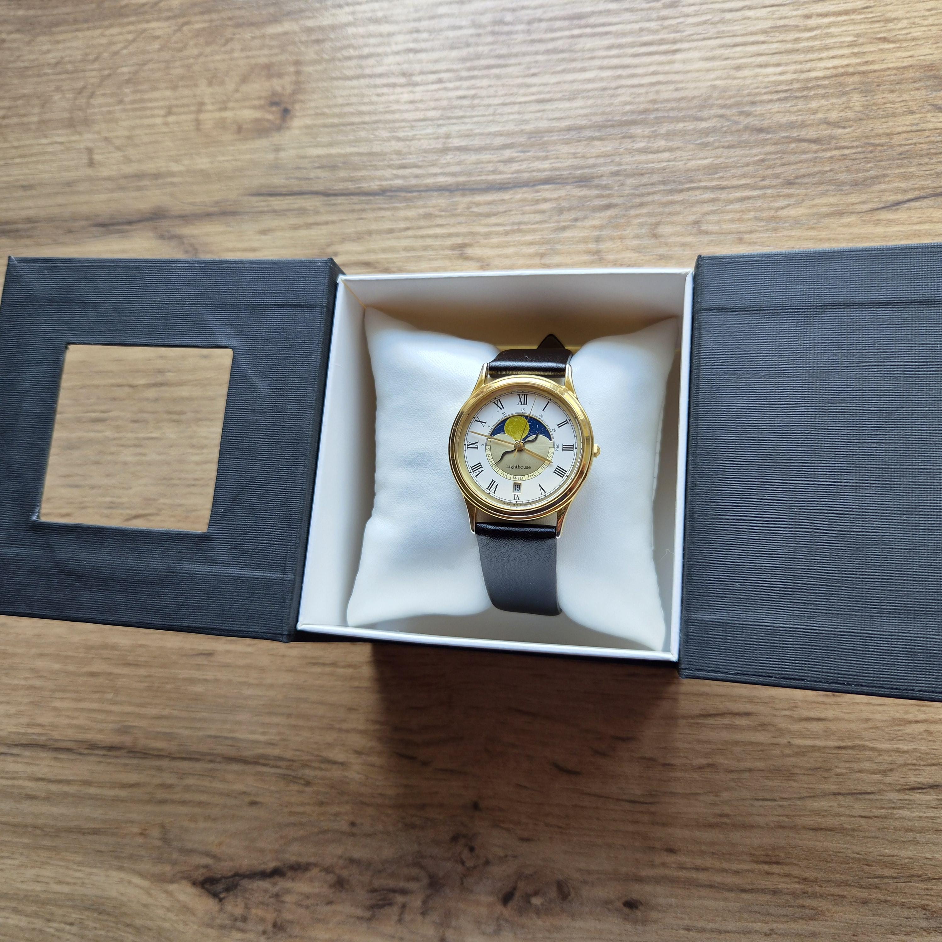 Rare Citizen Lighthouse Moon Watch, Vintage Watch With Moon Phase