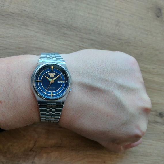 Rare Seiko 5 watch, Blue watch, Automatic watch, … - image 10