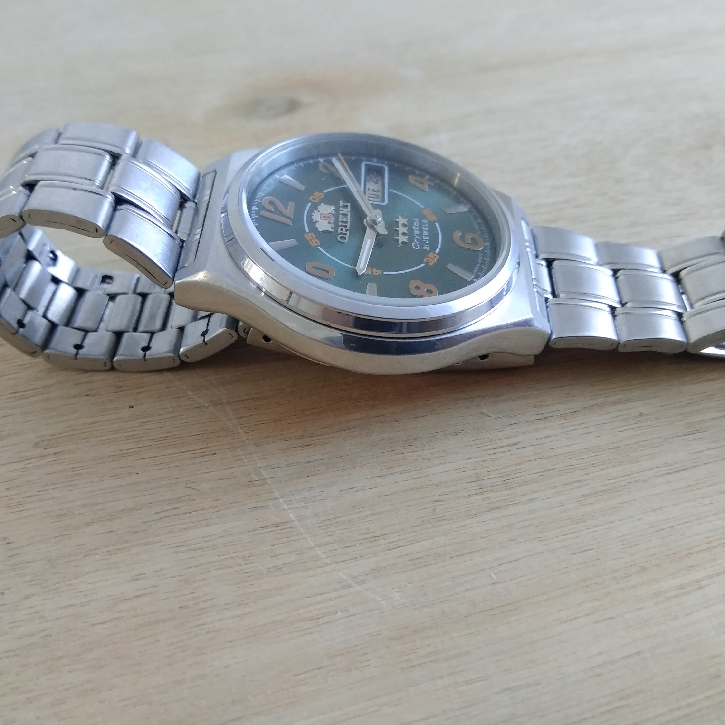 Vintage Orient Watch, Green Dial, Mechanical Automatic Watch
