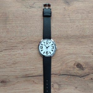 Raketa Big Zero, Soviet watch raketa, big watch, mechanical wrist watch, white watch, image 2