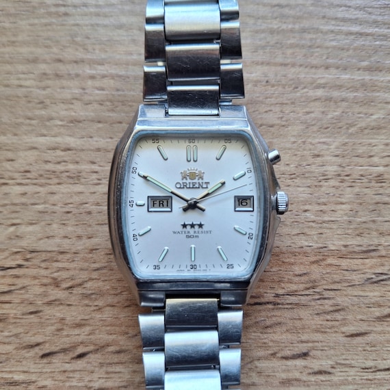 Square Orient white watch, Automatic mechanical w… - image 6