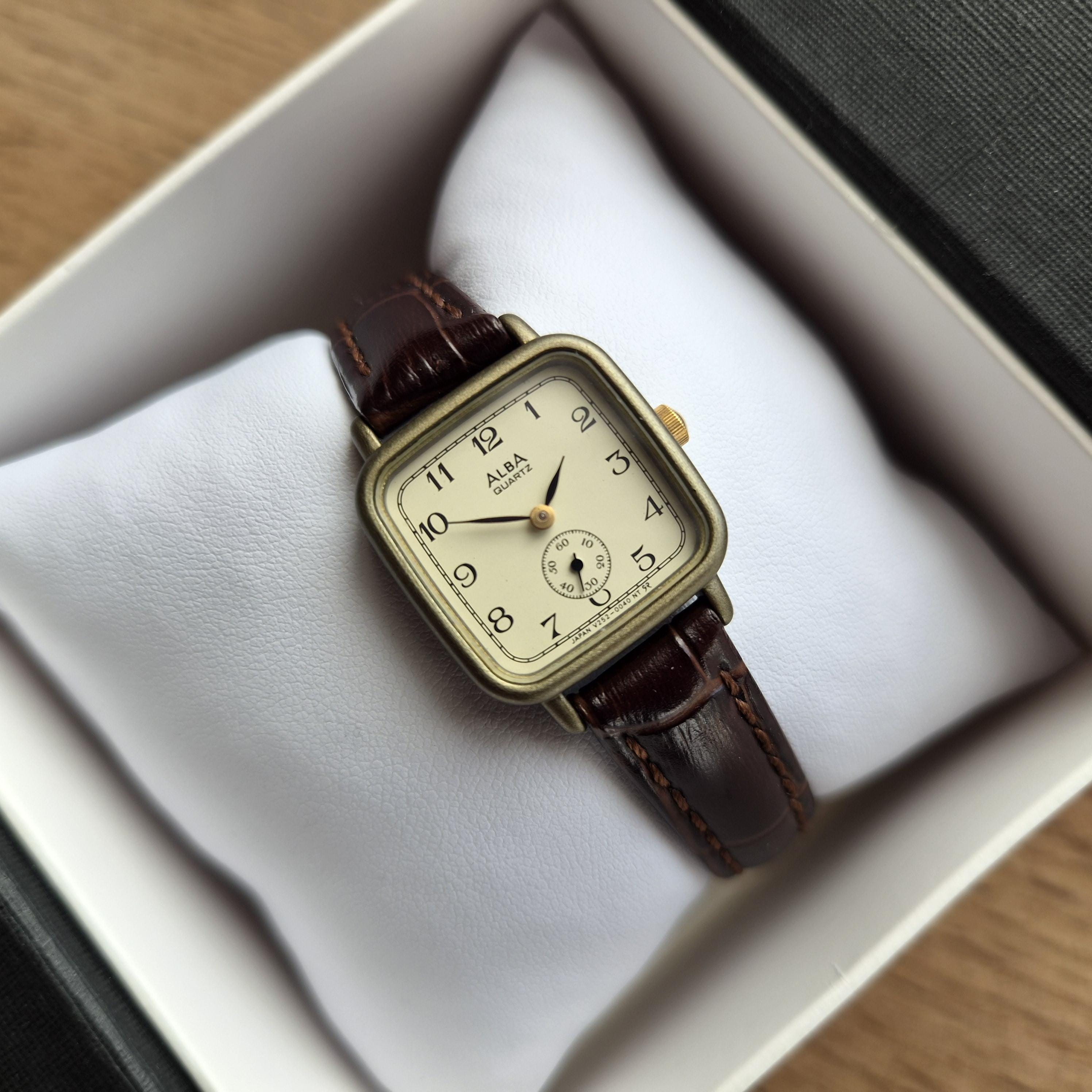 NOS NEW Seiko Alba Vintage Watch, Square Quartz Watch, Womens