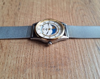 NEW Quartz Watch Luch, Real Moon Phases Calendar, 