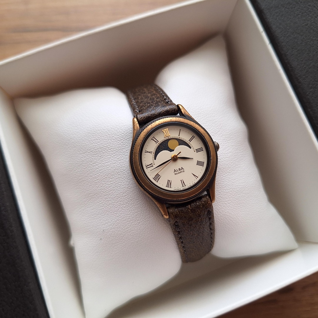 ALBA Seiko Moonphase Watch, Quartz Watch, Real Moon Phases