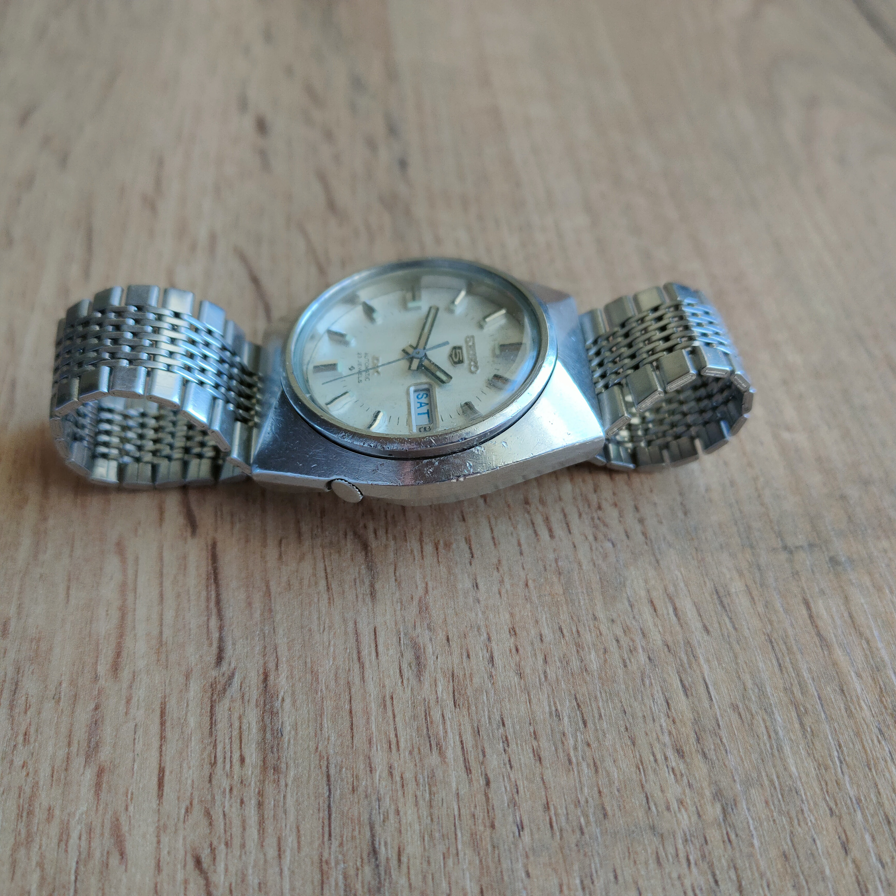 時計 SEIKO Automatic 23JEWELS Vintage Seiko 5 Sports 100m Automatic 23jewels Blue Dial