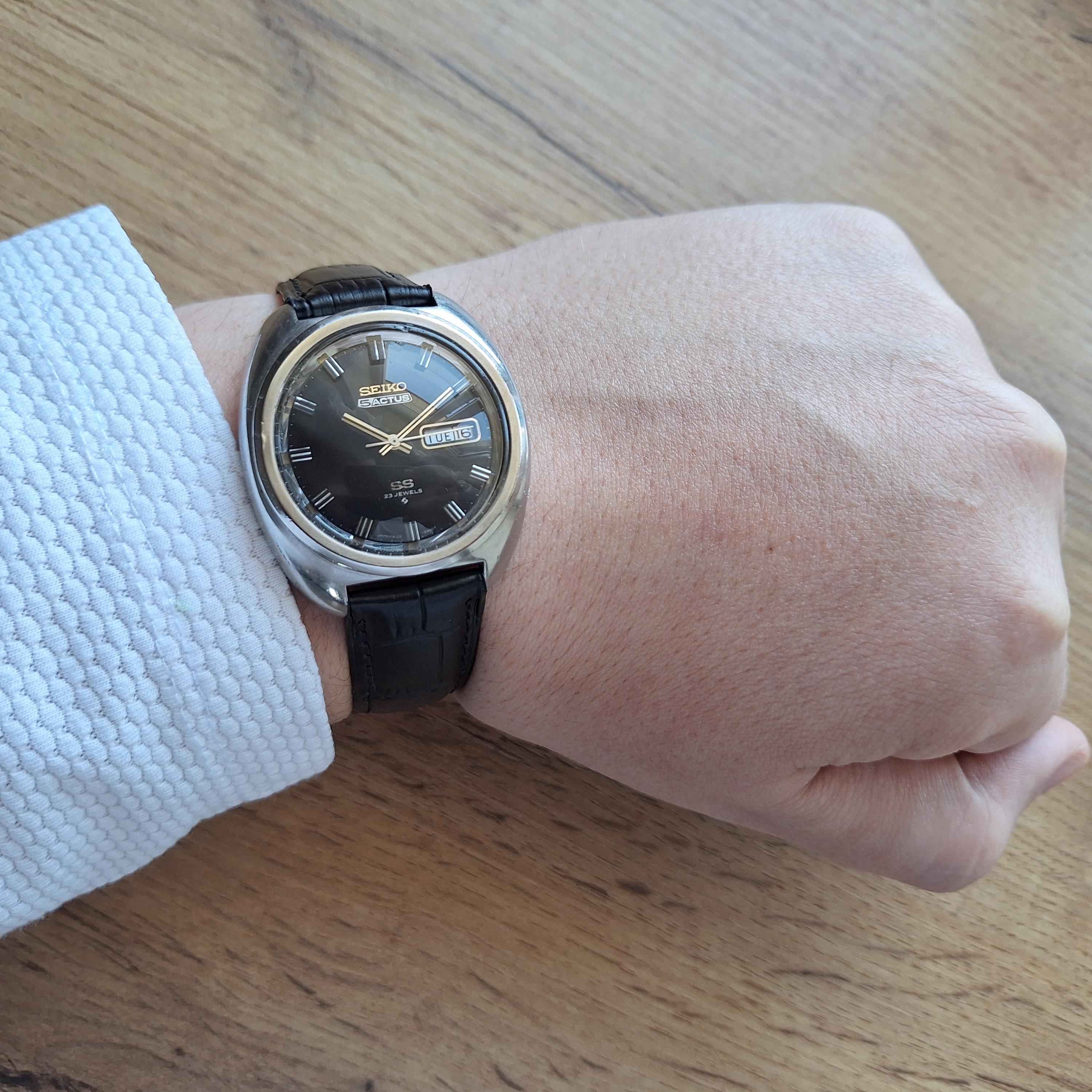 Rare SEIKO 5 Actus SS Automatic Watch Ref. 6106-8450, Vintage Rare