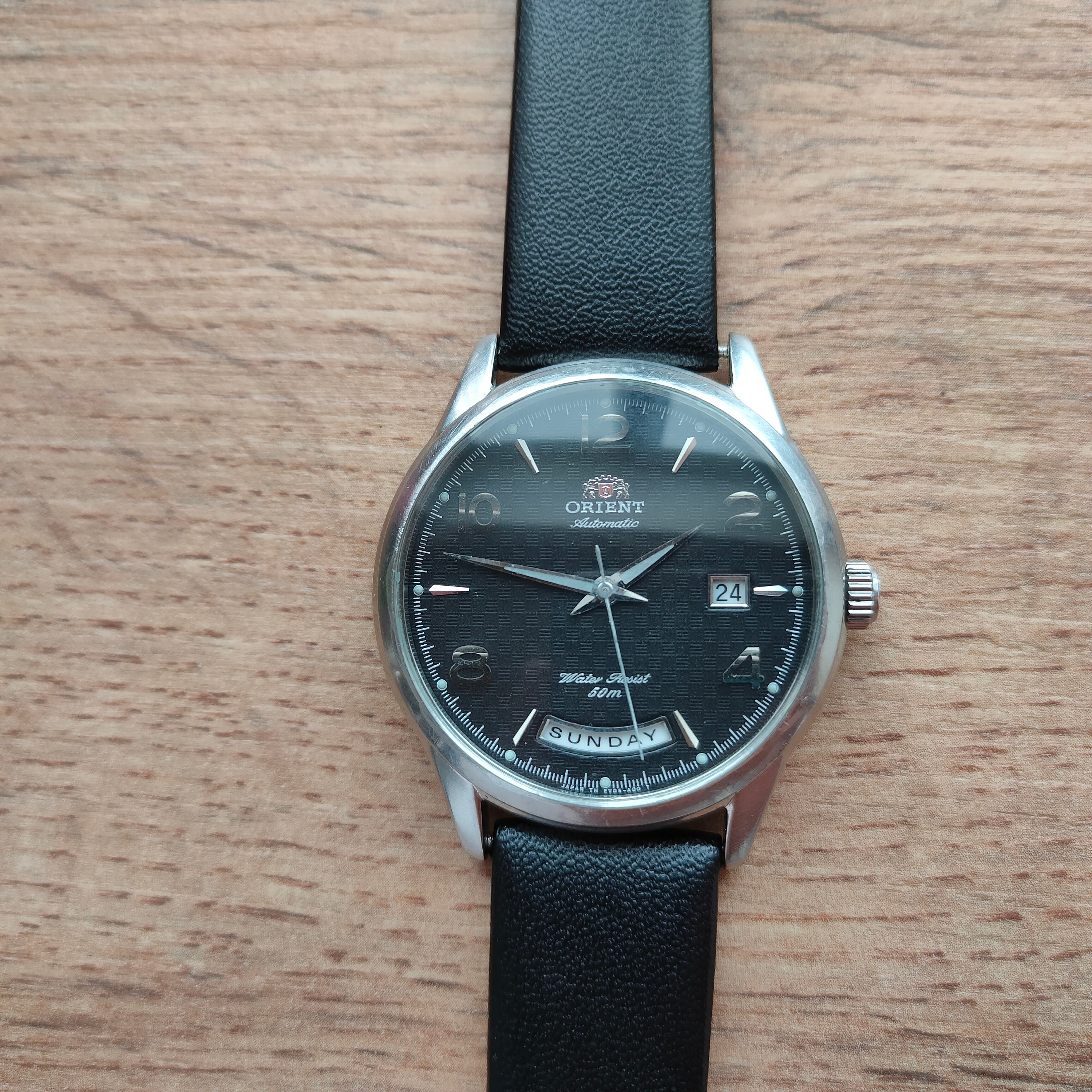 Vintage Orient PRESIDENT Watch, Orient Day Date Watch, Black Watch