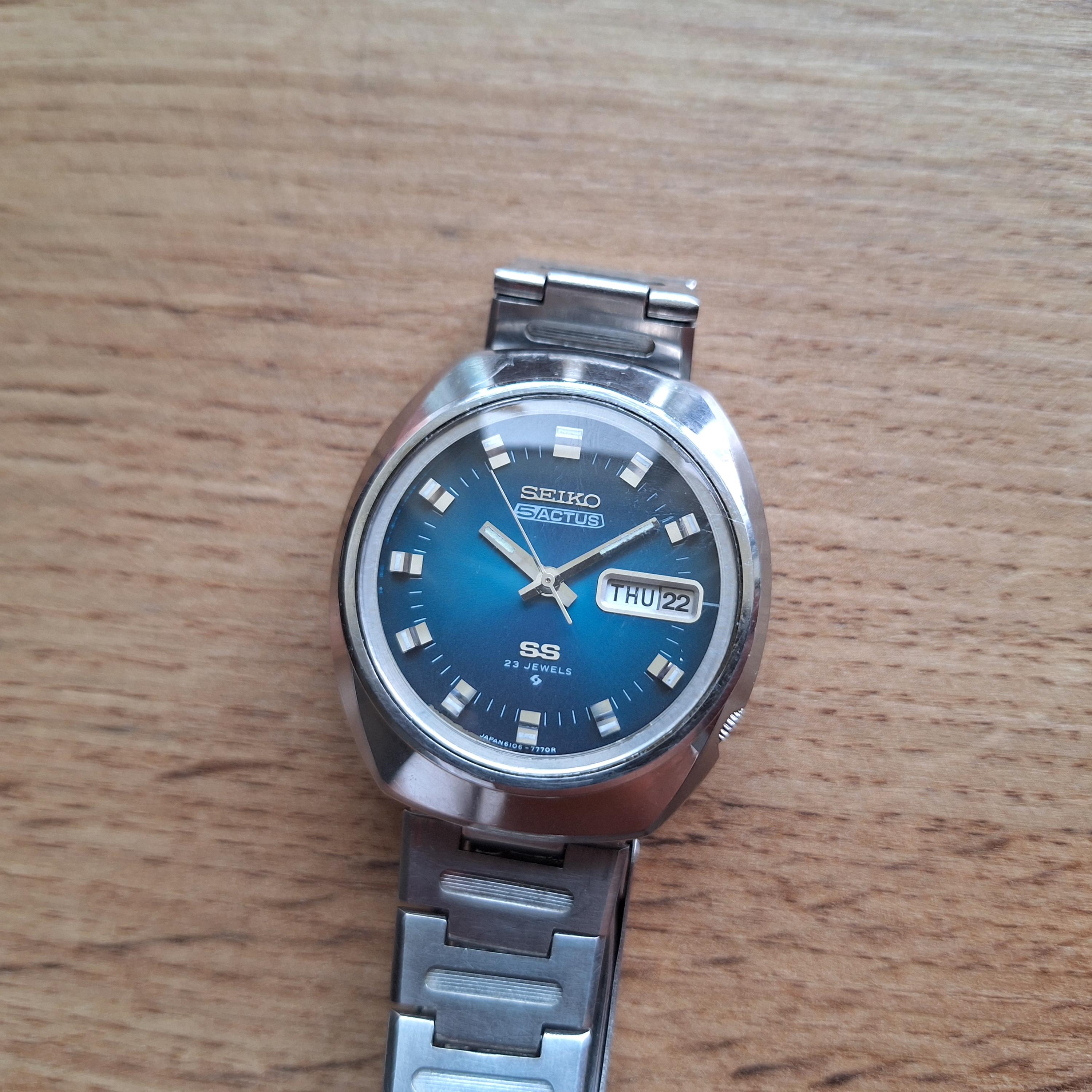 Rare SEIKO 5 Actus SS Ref. 6106-7590, Vintage Classic Japan Watch