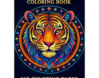 160 Mandala Style Animals Coloring Book: Stress Relief (Printable PDF)