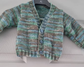 3m to 12m hand knitted baby boy cardigan, knitted baby boy cardigan,  newborn gift,  handmade cardigan, knitted sweater,  knitted baby boy