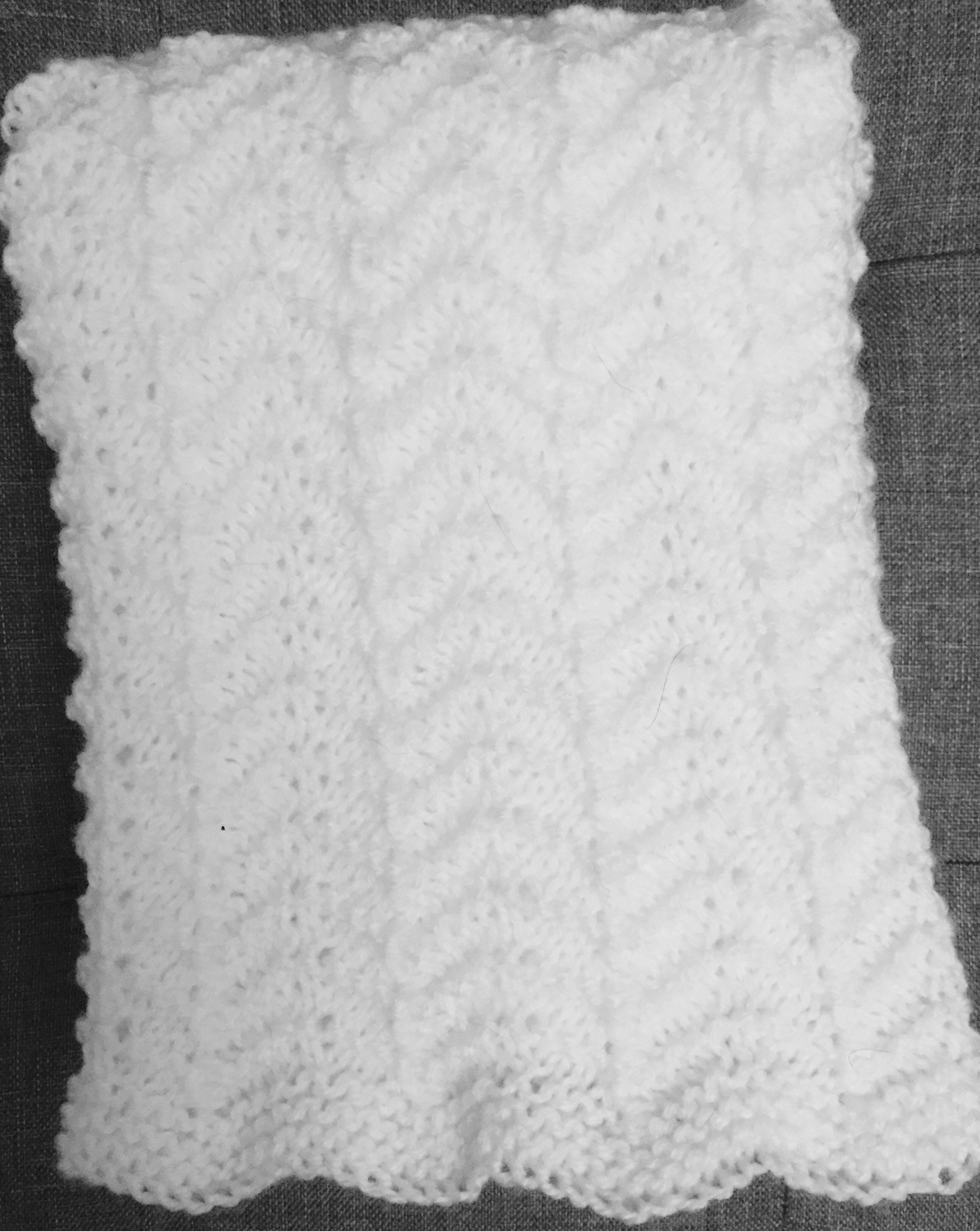 Hand Knitted White Newborn Baby Blanketpram Blanket Crib Etsy