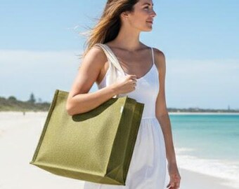 OLIVE Large Jute Tote Bag