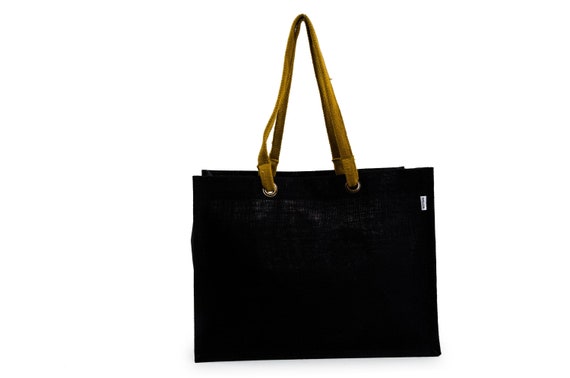MIWOK Extra Large BLACK Jute Tote Bag Etsy Canada