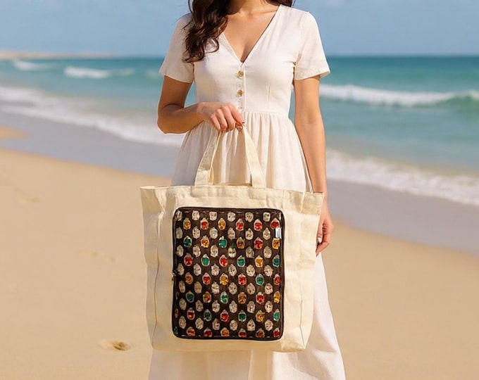 PEACE Canvas Foldable Tote Bag