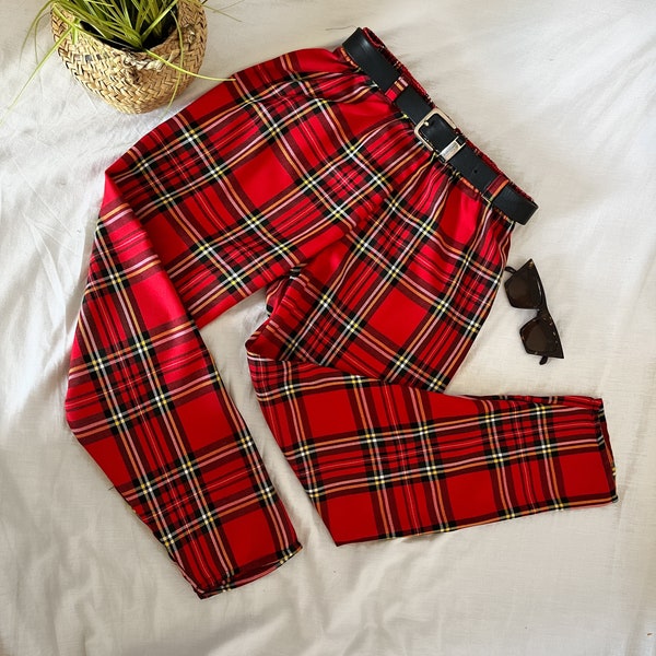 Pantalon rouge CUSTOM Tartan check