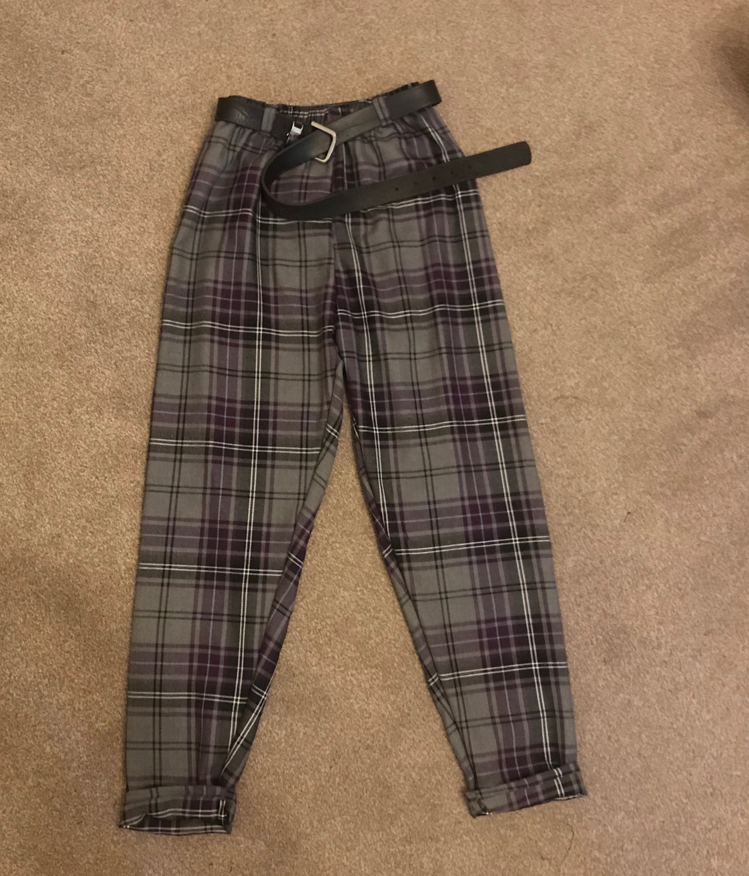 Tartan pants pull and bear clearance
