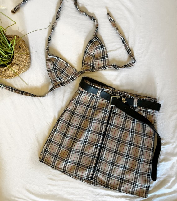 Checkered skirt co ord online