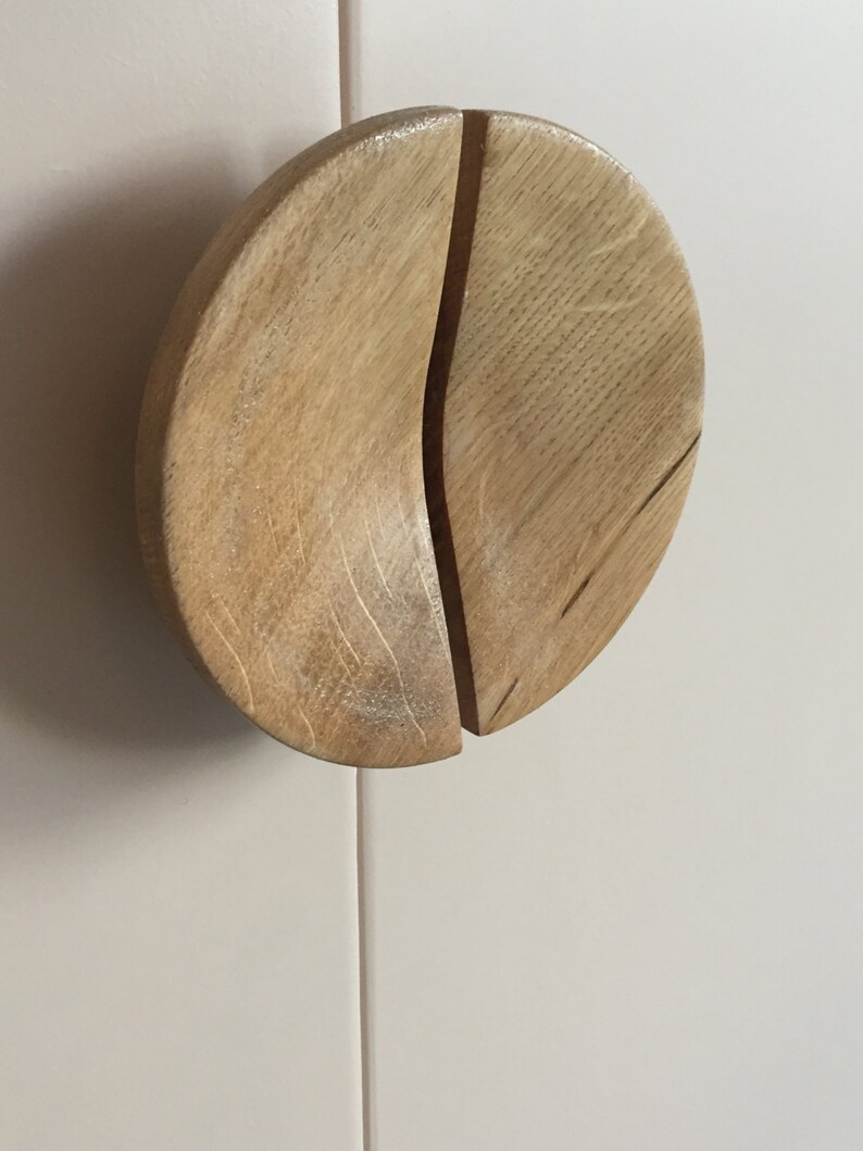 Set of 2 Handmade Oak Half Moon Cupboard Handles/Knobs Drawer Etsy