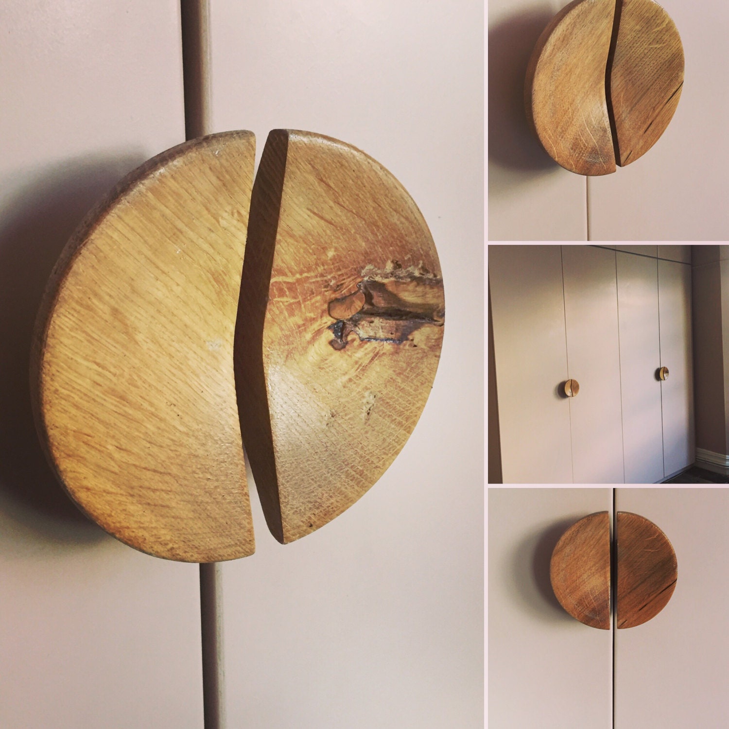 Set Of 2 Handmade Oak Half Moon Cupboard Handles Knobs Drawer New Zealand Half Moon Cupboard Handles Knobs Drawer, Half Moon Cabinet Pulls Nz