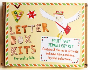 Fruit Tart Jewellery Making Kit - Kids Craft Kit - DIY Craft Kit