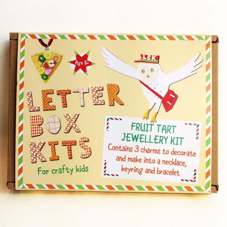 Fruit Tart Jewellery Making Kit Kids Craft Kit DIY Craft Kit image 1