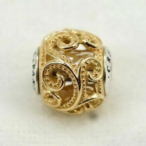 Charms for Pandora Bracelet ESSENCE Silver 14ct Gold Swirl Etsy UK
