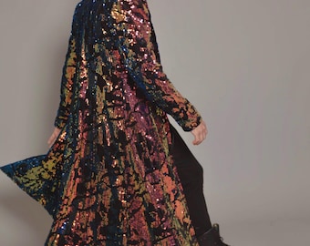 CYBER CAMO Long Sequin Robe Burning Man Festival