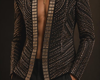 ODYSSEY Jacket in Gold/Black. Burning Man Festival. Military Jacket