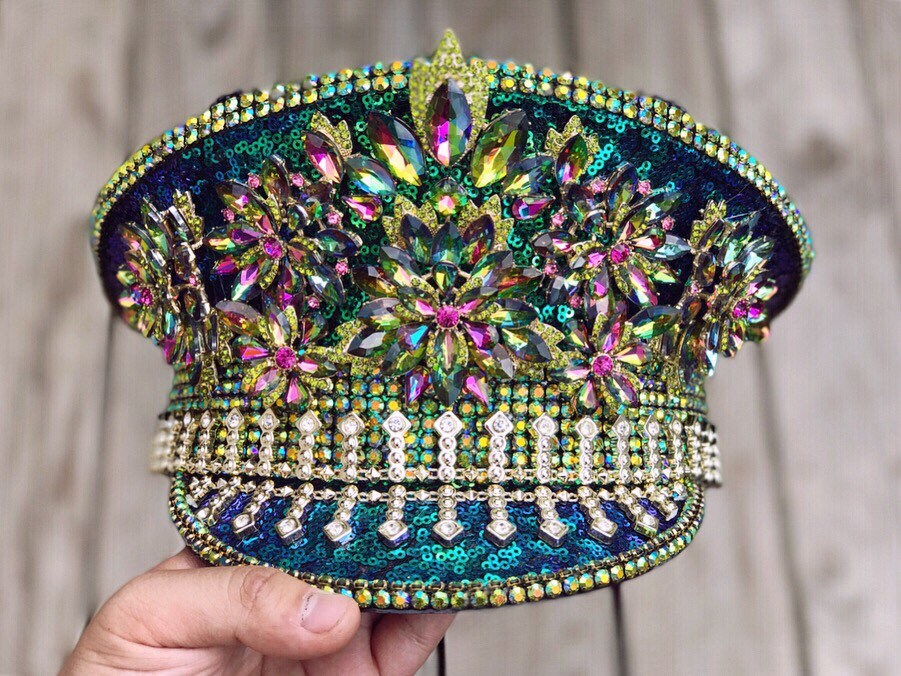 Emerald Aura. Burning Man Hat. Captains 