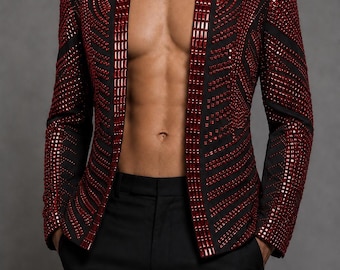 ODYSSEY Jacket in Red/Black. Burning Man Festival. Military Jacket