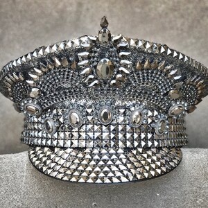FRI FRAKT! Militärhatt "Crowning Glory" i gunmetal. Burning Man-hatt. Kaptenshatt. bild 1