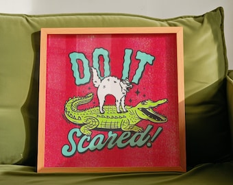 RISOGRAPH Do It Scared (Red) Art Print - 8x8 Art