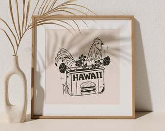 Hawaii Print - 8 x 8 Print - Cute Print - Minimal Print
