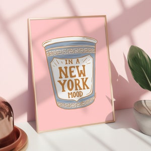 Wydruk New York Mood - Wydruk 8x10 - Dzieło sztuki New York - Coffee Art