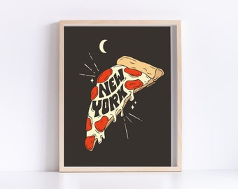 New York Pizza Slice Print: 8x10 Wall Art
