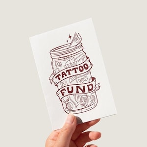DRUCKBARE Tattoo Fund Karte - Digital Download - Instant Download - Printable Karte - Print at Home