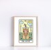 Coffee Tarot Print (Light) - Cute Coffee Art - Cute Cat Print - Tarot Print 