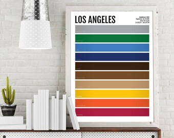 Los Angeles Minimalist Print - California Minimal Poster - Wall Art, Apartment Décor, Abstract Illustration, Boyfriend Gift, Husband Gift