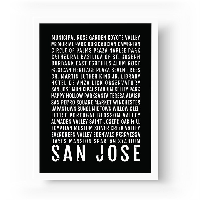 San Jose Print San Jose Subway Sign Poster California Wall Etsy