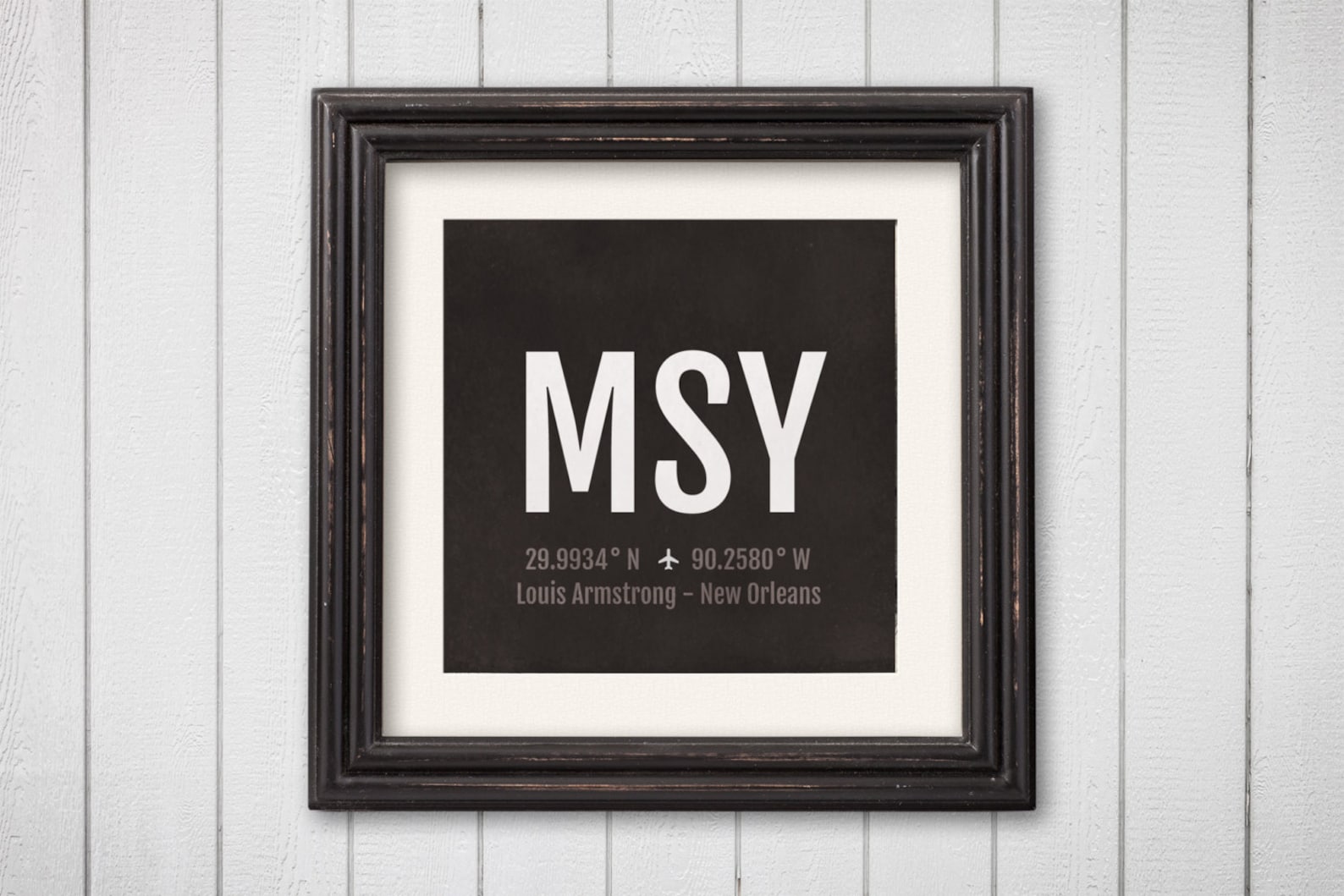New Orleans Airport Code Print MSY Aviation Art Louisiana Etsy