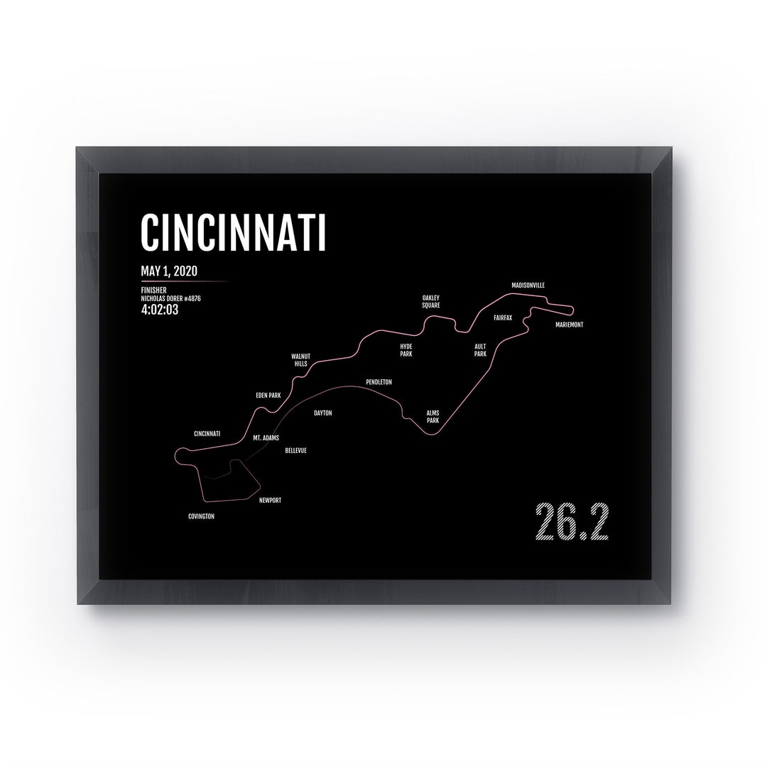 Cincinnati Marathon Print Personalized for ANY Year Flying Etsy