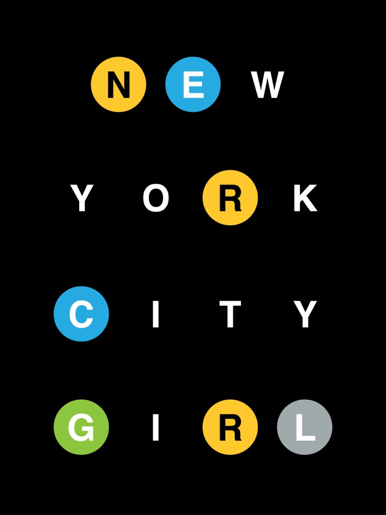 New York City Girl Print NYC Quotes Poster New York City Etsy