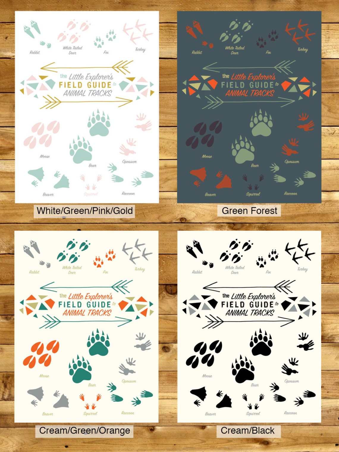 Woodland Nursery Print Animal Tracks Print Forest Nursery - Etsy