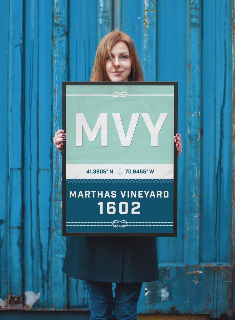 Marthas Vineyard Print Massachusetts Recycled Sail Style Etsy