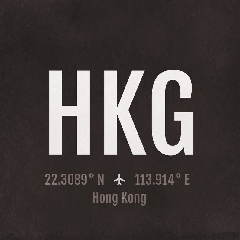 Hong Kong Airport Code Print HKG Aviation Art China Etsy Hong kong airport code print hkg aviation art china etsy