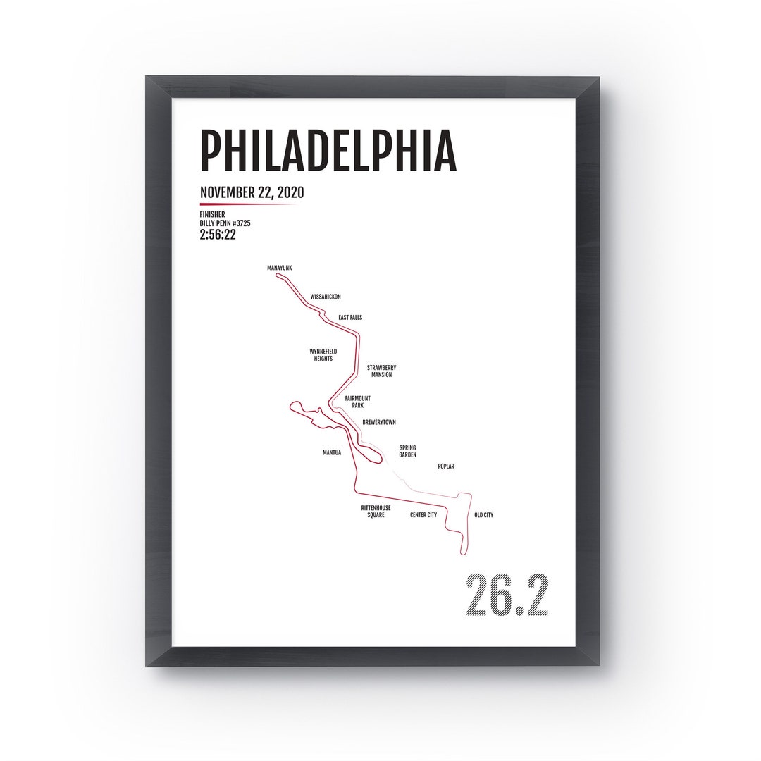 Philadelphia Marathon Print Personalized for ANY Year, Philly Marathon