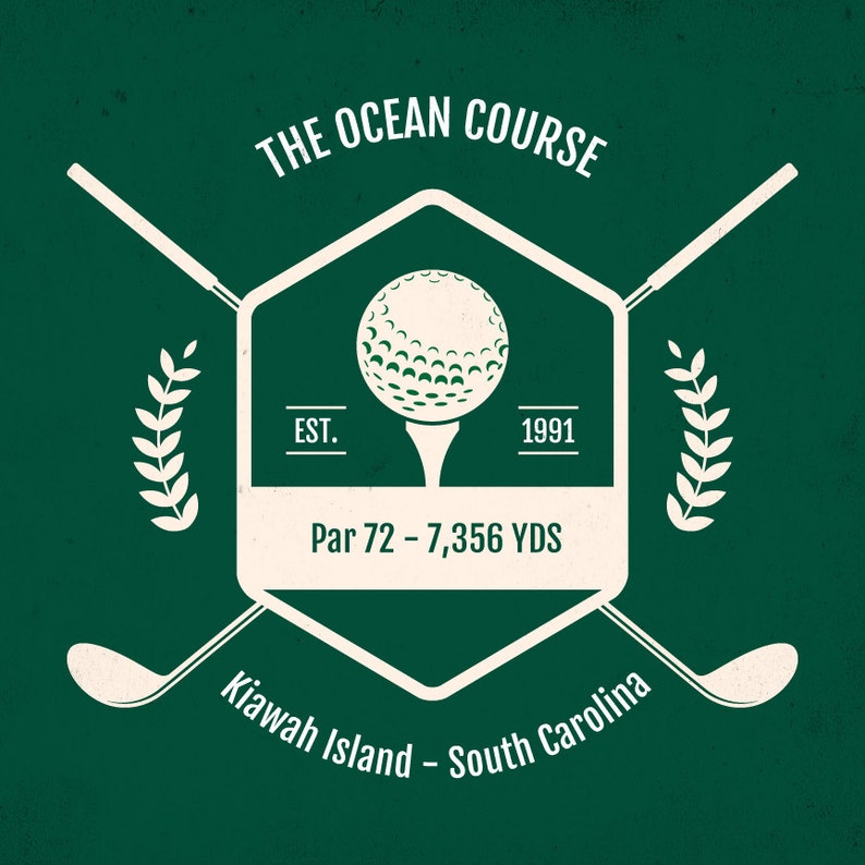 The Ocean Course Golf Course Print Kiawah Island South Etsy